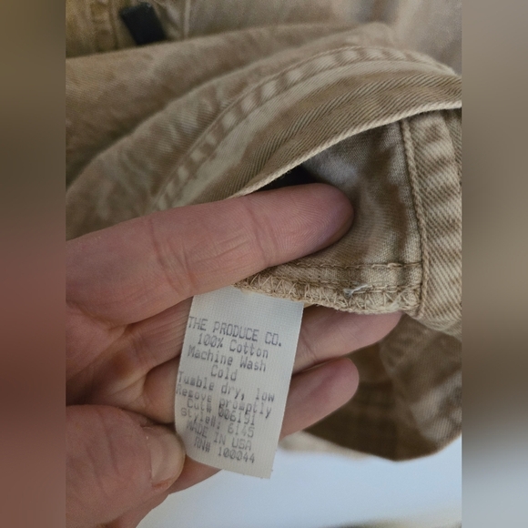 Produce Company cream/tan 100% cotton jacket square metal buttons | size M - Picture 4 of 6